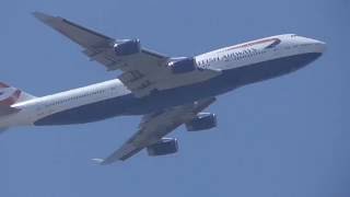 British Airways Boeing 747-400 beautiful  approach to JFK Airport.