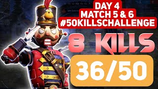 Day 4 Match 5 & 6 - 50 Kills ke liye kitne match?? 🤔 8 Kills FF Ranked #50killschallenge