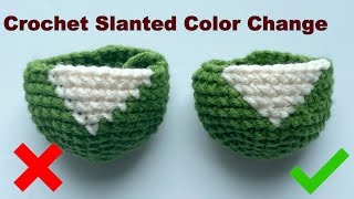 Crochet Yarn Color Change for Slanted Edge Tutorial, Mastering Crochet Skills