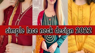 Gota Lace Neck Design On Printed Kurti| Gotta lace Neck Design||galay k design 2022