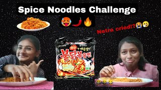 SPICY NOODLES CHALLENGE 🥵🌶️WENT WRONG!?😭🤧 • Anushka with Netra