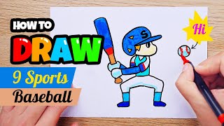 How to draw a Sports Player! | Baseball Player | Kids Drawing | Step by Step