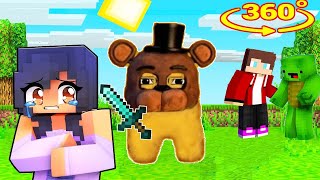 Maizen JJ & MIKEY SAVING APHMAU FROM Gegagedigedagedago FNAF  Minecraft 360°