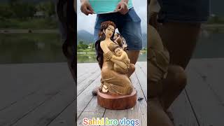 Kat diye man made the idol of mother toy-wood working art skill wood / hand crafts / #shorts #short