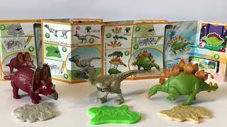 Kinder Сюрприз | Dinos - Triceratops VV224 | Stegosaurus V225 | VV238 - Velociraptor