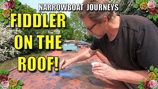 Painting the roof of my Narrowboat, rust control and treatment. D.I.Y