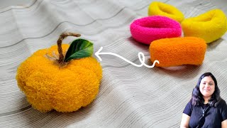 🎃Rubber Band Pumpkin 🤩 Rubber band keychain | Rubber Band Craft idea @Craftermadhu