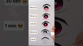 How to Draw Tanjiro Eye in 10sec, 1min, 1hr #shorts