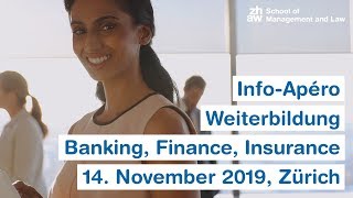 Info-Apéro Weiterbildungsangebote Abteilung Banking, Finance, Insurance