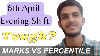 Marks vs percentile | 6th April 2nd Shift | JEE Mains 2023  #jee #jeemains