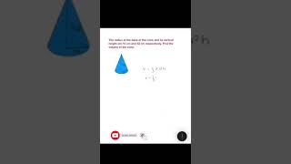 Find the volume of the cone | Class 10 #mathematics