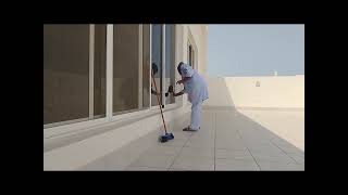 Cleaning /how I clean the biggest glass window in Saudi Arabia #shagala #gulf #cleaning #gulf