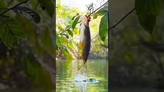 Um salto da natureza. Fish jumping to eat.