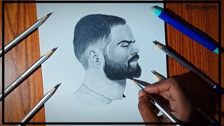 drawing Virat kohli || Time laps video..             side face of virat kohli..