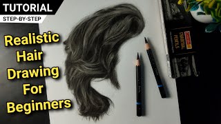 How I Draw Hair | Charcoal Pencil | Easy Tutorial for Beginners 😍