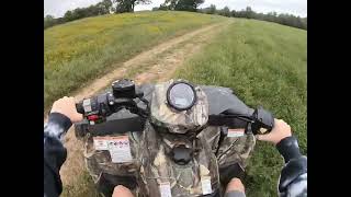 Four wheeler riding at my friends farm