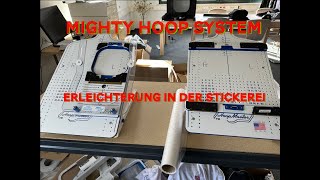 Arbeiten mit Mighty Hoop und Melco EMT 16 X