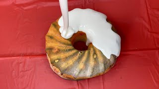 😋🍩😋OPERATION Demolition!! Me Vs. GIANT Glazed Bundt Cake!! Satisfying Relaxing Gym Chalk ASMR