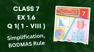 Class 7  Ex 1.6 Q1 ( i - viii ) | BODMAS Rule | Simplification