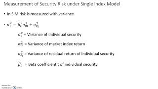 Single index model