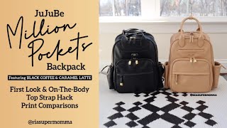 JuJuBe MILLION POCKETS Backpack - First Look, Strap Hack, On-the-Body, Print Comparisons