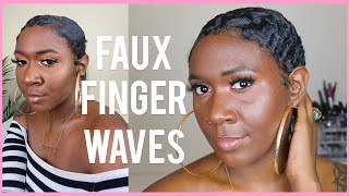 Faux Finger Waves on Short Curly Natural Hair TWA | Nia Imani