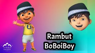 У забавного лица Упина волосы, как у персонажей BoBoiBoy, дяди Muthu, Tok Dalang.