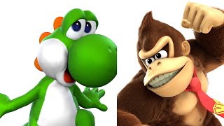 Yoshi vs Donkey Kong in Super Smash Bros Brawl (Remaster)