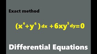 (x^6 + y^6)+6xy dy/dx = 0 solve using the Exact method