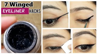 Top 7 Winged Eyeliner Hacks For Beginners|Eyeliner Tutorial