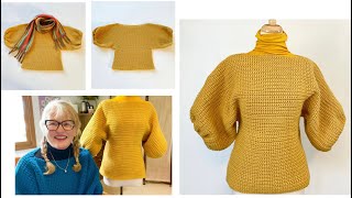 Easy Crochet Bubble Sleeve Three Panel Sweater!  Full Tutorial! @DaisyFarmCrafts