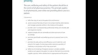 care principle 1 - Code of ethics