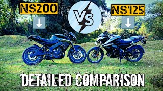 2023 NS200 VS NS125 Full DETAILED COMPARISON 🔥|| BEST REVIEW PULSAR NS200BS7VsPULSAR NS125BS7