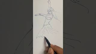 Woman dancing sketch #sketching #artshorts #shortsfeed #shortsviral