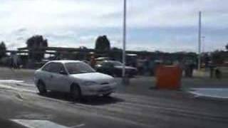 Hyundai excel drag racing!