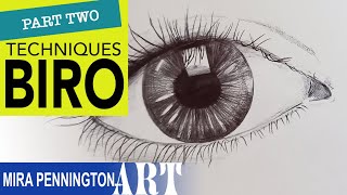 How to draw - BIRO techniques - How to draw eyes - Step by step biro drawing tutorial - time lapse