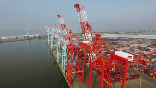 Short drone video of Seaforth Docks near Liverpool