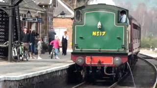 Wemyss Private Railway 0-6-0, No17 arrives at Boat of Garten.