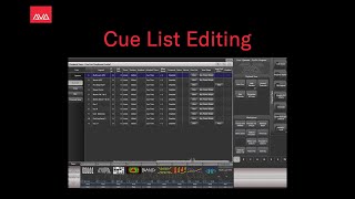 Cue List Editing
