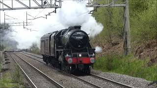 Black 5 44932 Blasts through Hartford Station in Cheshire 16th April 2023