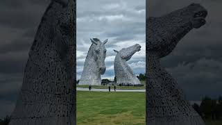 From Mini Kelpies to the real deal!  The Kelpies in Falkirk, Scotland #visitscotland #travel