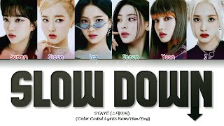 [LYRICS] 'SLOW DOWN' - STAYC (스테이씨) || Color Coded Lyrics