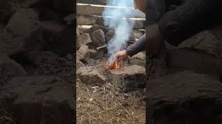 Making Fire With Traditional Flint And Steel #shorts