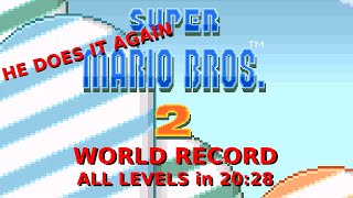 ALL LEVELS Speedrun in 20:28 • Super Mario Bros. 2 (SNES) [FORMER WORLD RECORD]