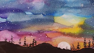 Alcohol Ink Starry Night Sky Tutorial