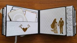 French Whiten and Gold Wedding Album