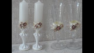 DIY Wedding  candles & glasses/Հարսանյաց մոմեր և բաժակներ/Свадебные свечи и бокалы