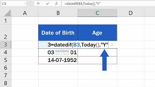 Excel: Calculate Age Using Date of Birth in Excel