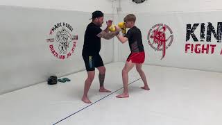 Muay Thai elbows from the scoop parry