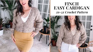 Finch Crochet Cardigan Video, Easy Construction & Size Inclusive